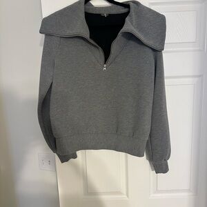 Gray Quarter-Zip Sweater